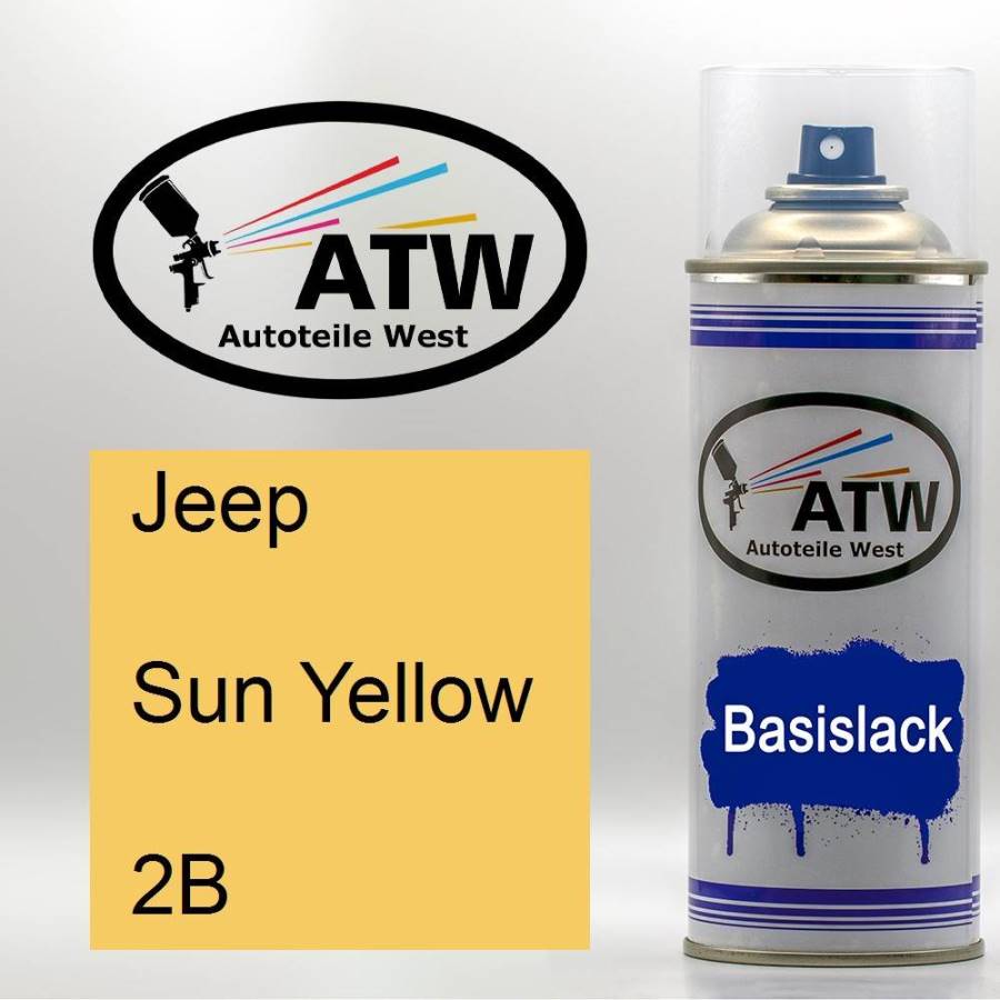 Jeep, Sun Yellow, 2B: 400ml Sprühdose, von ATW Autoteile West.